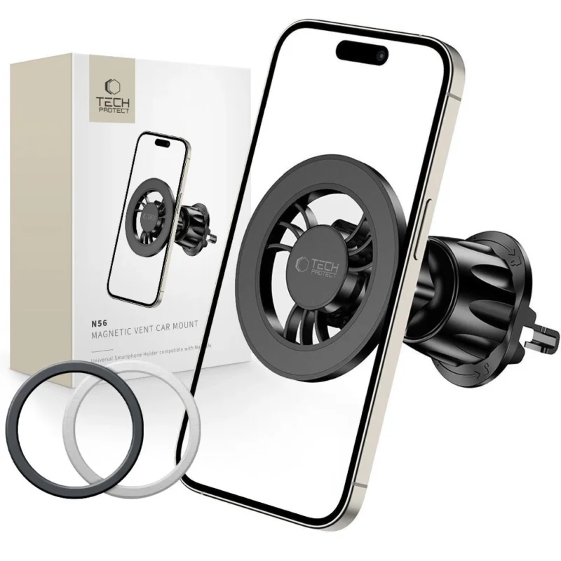 Uchwyt-Tech-Protect-N56-samochodowy-na-telefon-magnetyczny-z-MagSafe-do-kratki-nawiewu-czarny