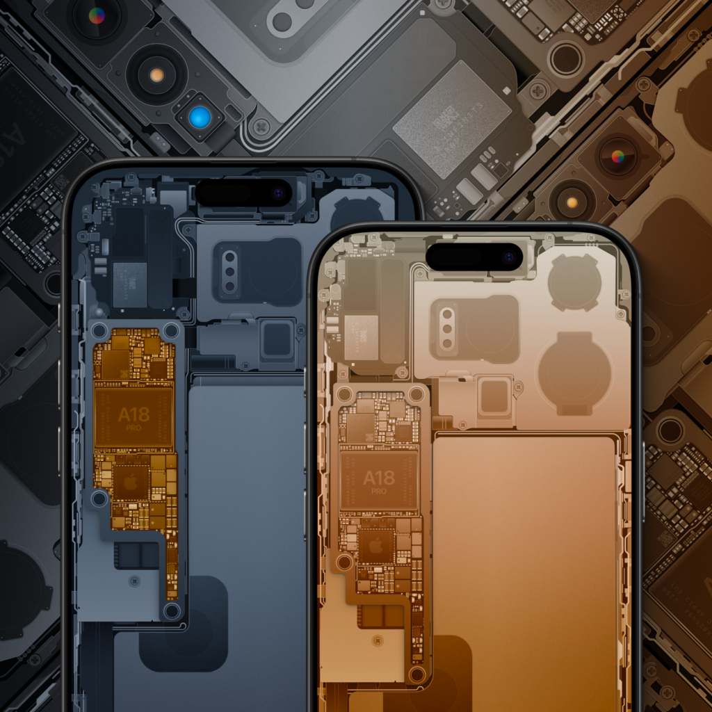 Porównanie wnętrz iPhone'a 17 Pro i iPhone'a 16 Pro, ukazujące różnice w procesorach i komponentach technologicznych.